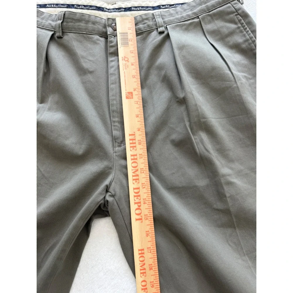 Polo Ralph Lauren Andrew Pant Mens 40x32 Olive Pleated Chino Relaxed 100% Cotton